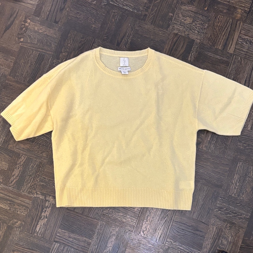 Joie Yellow Short Sleeve Sweater